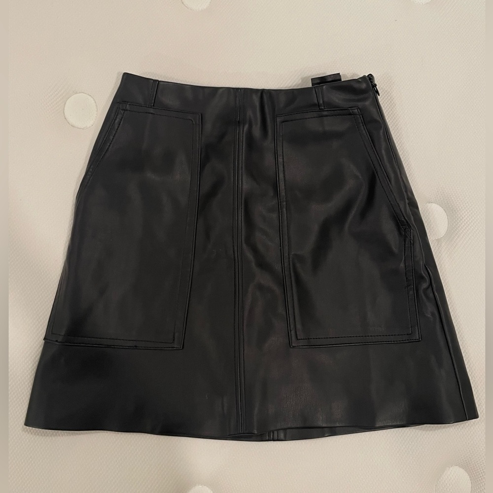 H&M Faux Leather Mini Skirt - Size 2